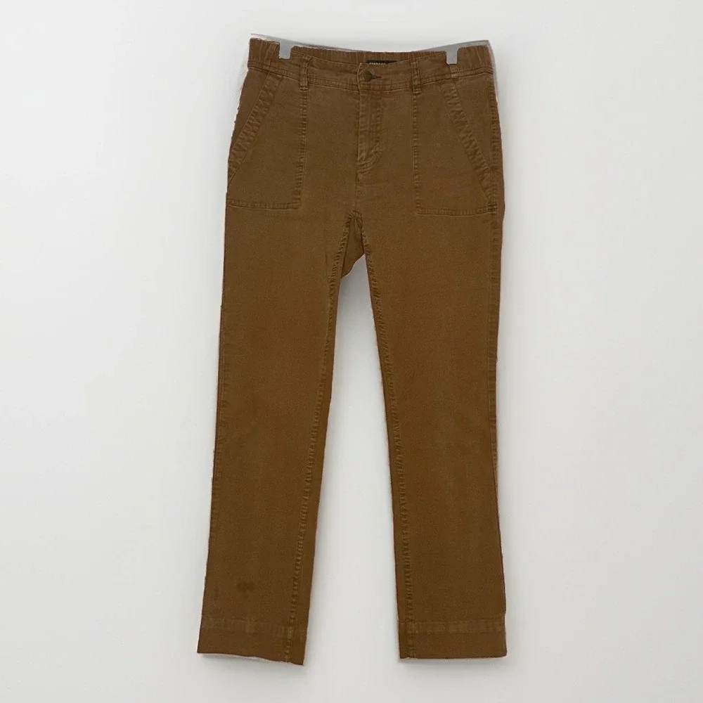 Toad&Co Pants Women 6 Brown Organic Cotton Stretch Chino 30x28 Gorp Outdoor Hike